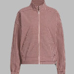 Adidas Gingham Jacket Burgundy