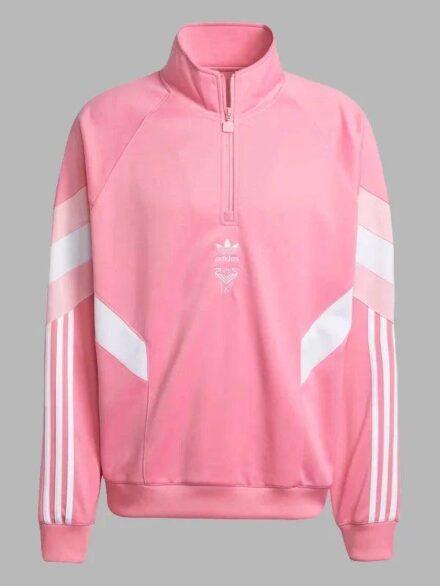 Adidas Inter Miami CF Originals Half Zip Crew Sweatshirt Pink
