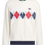 Adidas Originals Argyle Printed 1 4 Zip Sweatshirt White