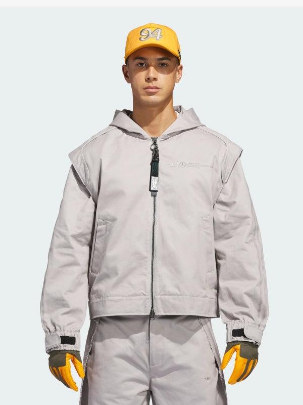 Adidas para Bad Bunny x Mercedes AMG F1 Racing Zip Up Track Top with Balaclava Grey