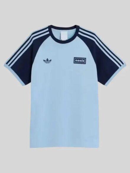 Adidas x Oasis Tour 3 Stripes T Shirt Blue