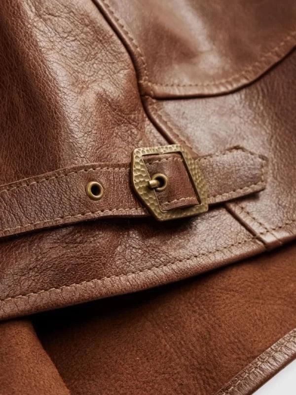 Albert Einstein Levi s Menlo Cossack Brown Leather Jacket