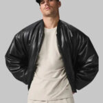 Alo Leather Jacket Black