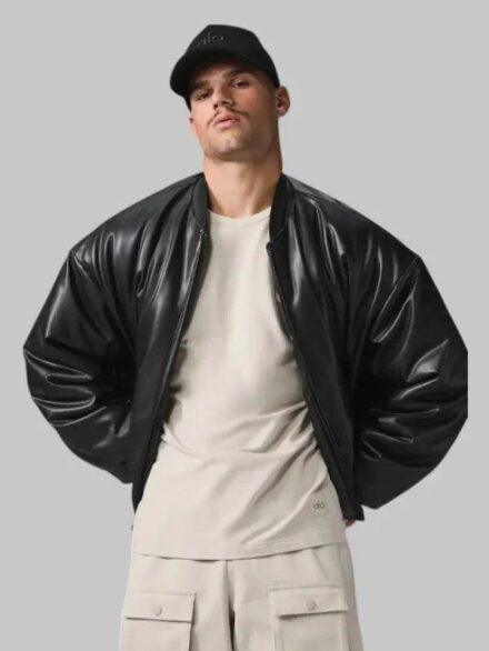 Alo Leather Jacket Black