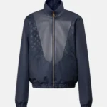 Alvaro Arbeloa Louis Vuitton Leather Mix Track Jacket Navy