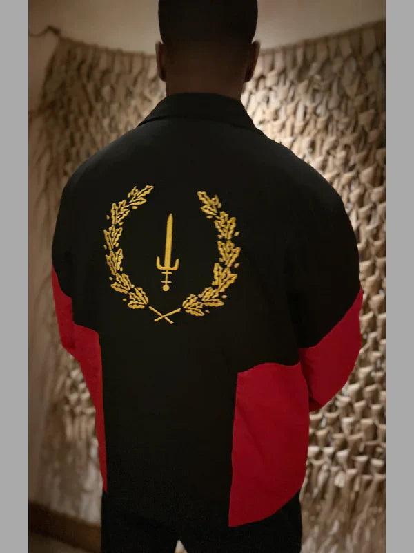 American Heritage Flag Jacket Black and Red