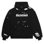 Balenciaga Destroyed Hoodie Black