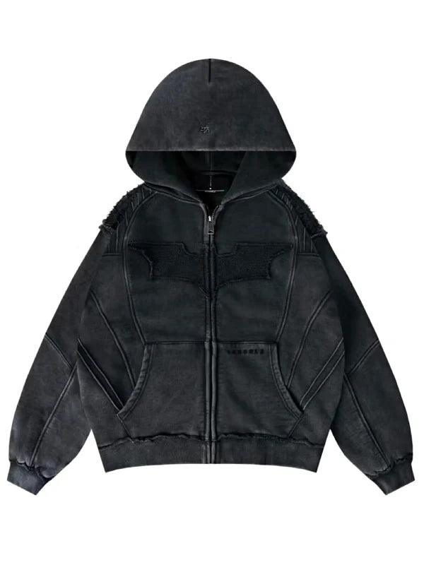 Batman x YoungLA Armored Zip Up Hoodie Grey