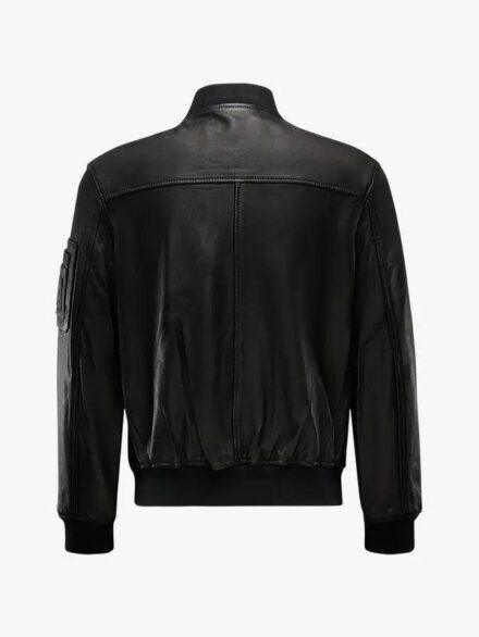 Belstaff Black Leather Blouson Marker Bomber Jacket
