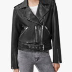 Black Balfern Leather Biker Jacket