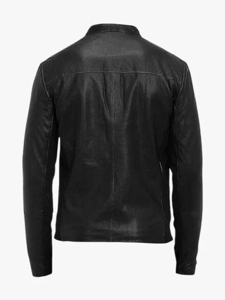 Black Edge Mens Leather Biker Jacket