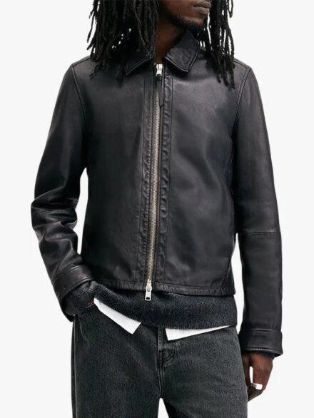 Black Leather Erol Jacket Mens