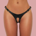 Black Leather Panties Women