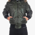 Boston Green Down Jacket With Hood