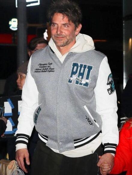 Bradley Cooper Eagles Jacket Grey White