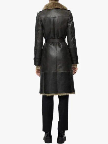 Brown Leather Trench Coat