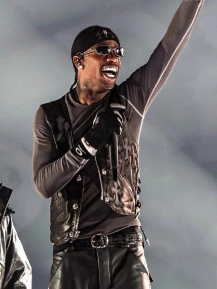 Buy Travis Scott Chrome Hearts Leather Vest Black