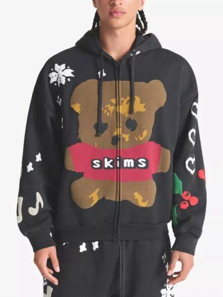 Cactus Plant Flea Market x SKIMS Graphic Zip Through Cotton Jersey Hoody