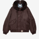 Carhartt Hooded Oltera Bomber Jacket Brown