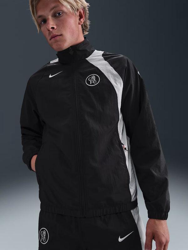 Chelsea FC Men s Nike Soccer Total 90 Soccer Track Jacket Blacl