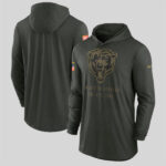 Chicago Bears 2025 Salute to Service Hooded Long Sleeve T shirt