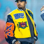 Chris Brown Breezy Bowl Varsity Jacket Yellow and Blue