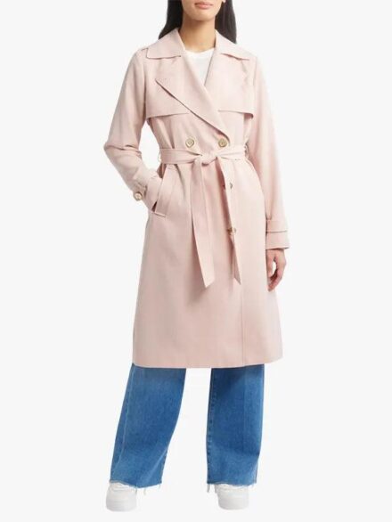 Classic Double-Breasted Trench Coat with Belt For Women's