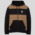 Coach Signature Full Zip Hoodie Khaki