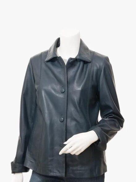 Cusseta Women s Navy Jacket Leather