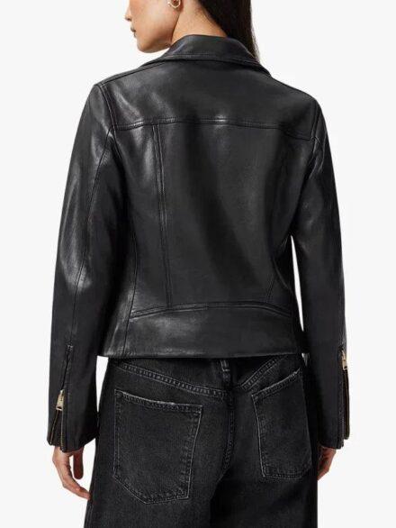 Dalby Slim Fit Black Leather BikerJacket