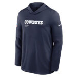 Dallas Cowboys Sideline Performance Long Sleeve Hoodie T Shirt Blue