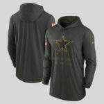Dallas Cowboys 2025 Salute to Service Hooded Long Sleeve T shirt