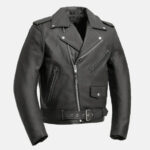 Daniel Black Biker leather Jacket Front 595x793 1