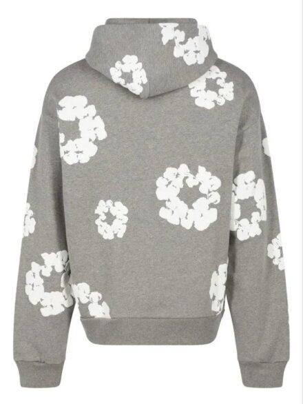 Denim Tears Printed Cotton Wreath Hoodie Grey
