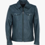 Deshawn Men s Blue Bomber Shirt Jacket