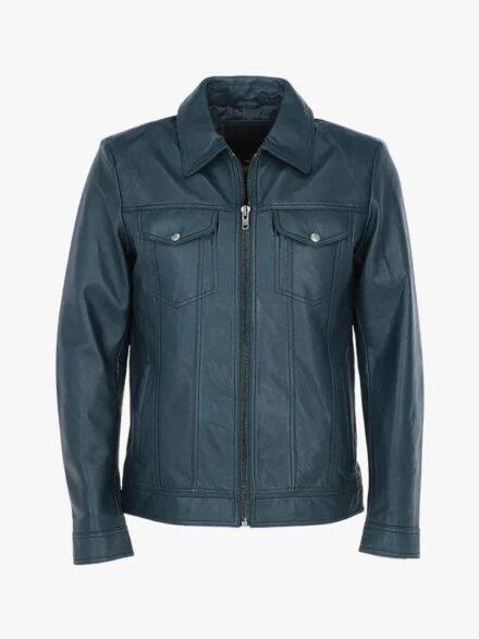 Deshawn Men s Blue Bomber Shirt Jacket