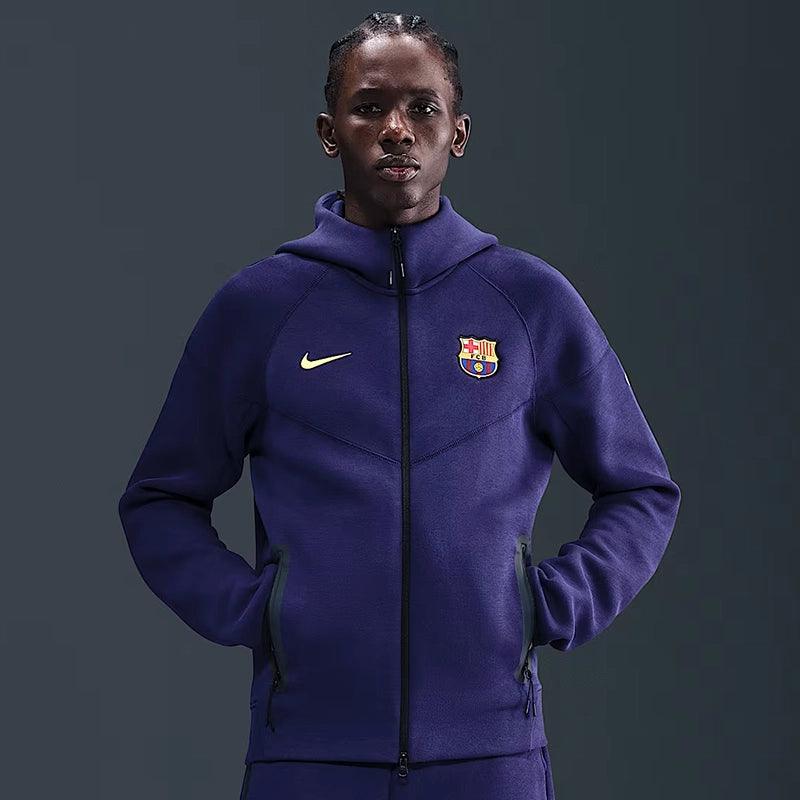 FC Barcelona Tech Windrunner Mens Nike Soccer Fleece Full Zip Hoodie Purple