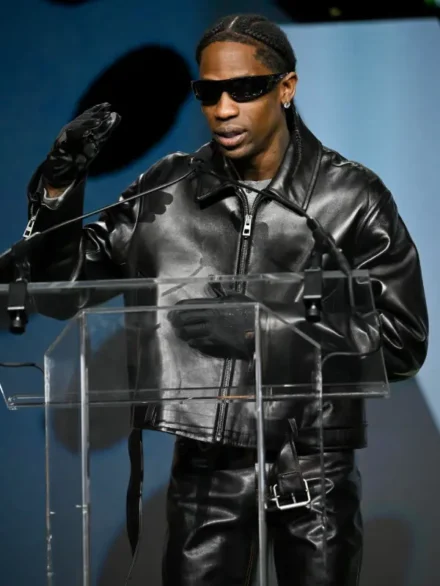 FSF Gala Travis Scott Loewe Black Leather Jacket