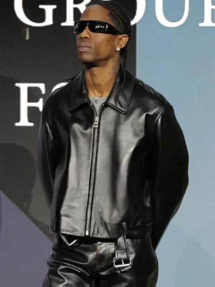 FSF Gala Travis Scott Loewe Leather Jacket Black