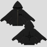 Ghost Bat Wing Hoodie Black