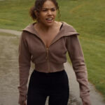 Ginny and Georgia S03 Ginny Miller Brown Cropped Hoodie