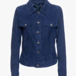 Giusy Women s Blue Jacket Suede Leather