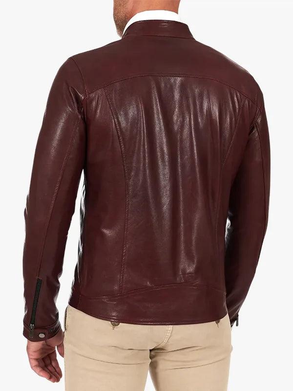 Hamilton Bordeaux Vegetable Leather Jacket Vintage Effect