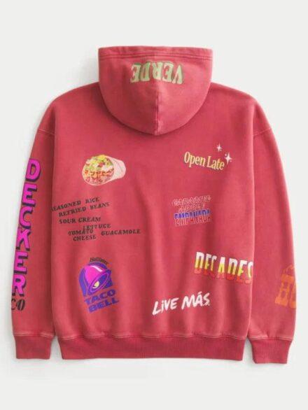 Hollister x Taco Bell Boxy Graphic Hoodie Red