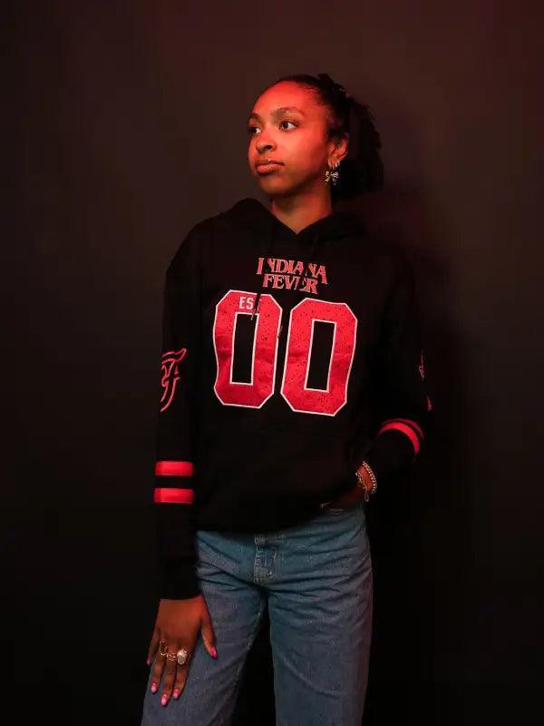Indiana Fever Stranger Things Hawkins Lab Hoodie Black
