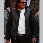 Jay Z LV Leather Mix Track Jacket Black