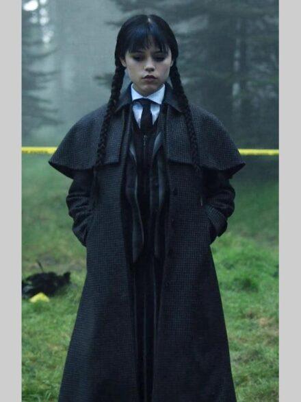 Jenna Ortega Wednesday Season 2 Coat Grey