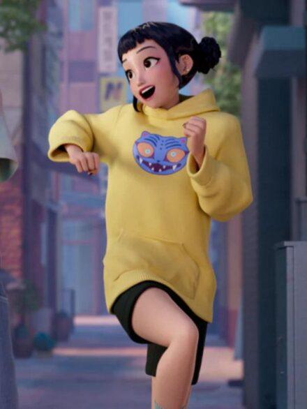 KPop Demon Hunters Derpy Tiger Hoodie Yellow