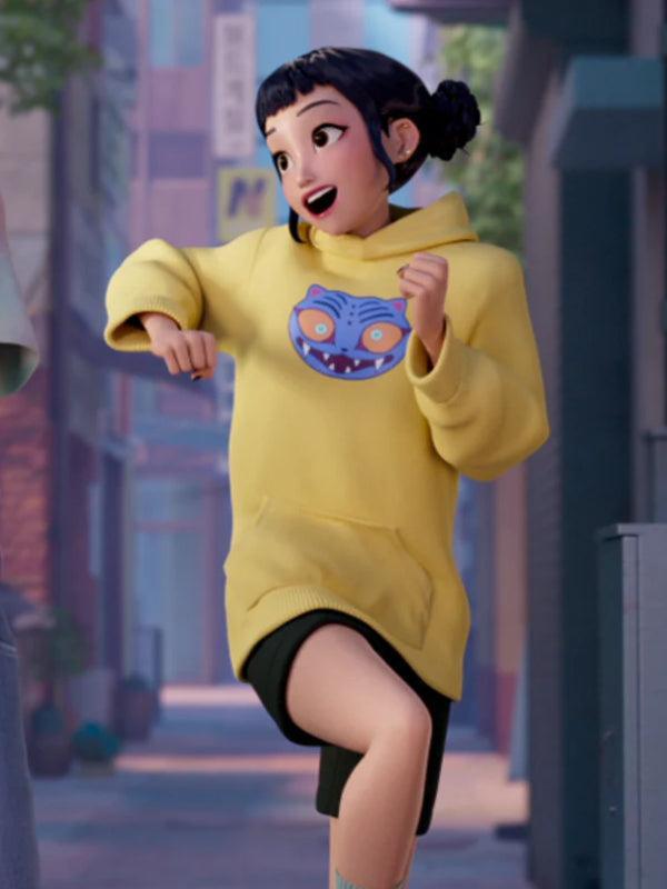 KPop Demon Hunters Derpy Tiger Hoodie Yellow