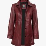 Kandis Women s Burgundy Real Leather Coat